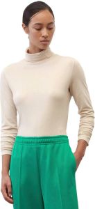 Marc O'Polo Long sleeve polo neck top regular fit Wit