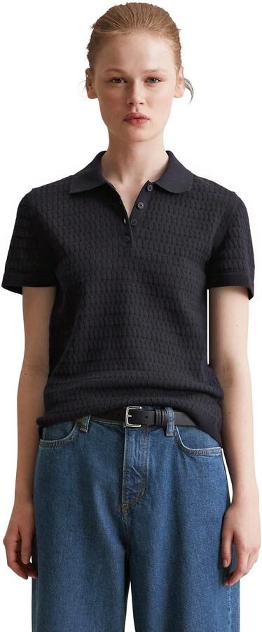 Marc O'Polo DENIM Poloshirt van breisel modieus patroon regular - Foto 5