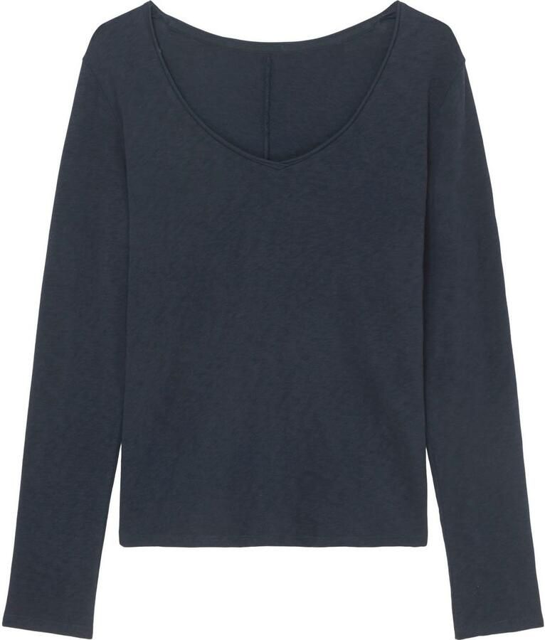 Marc O'Polo DENIM Shirt met lange mouwen met rolrand langs de v-hals - Foto 2