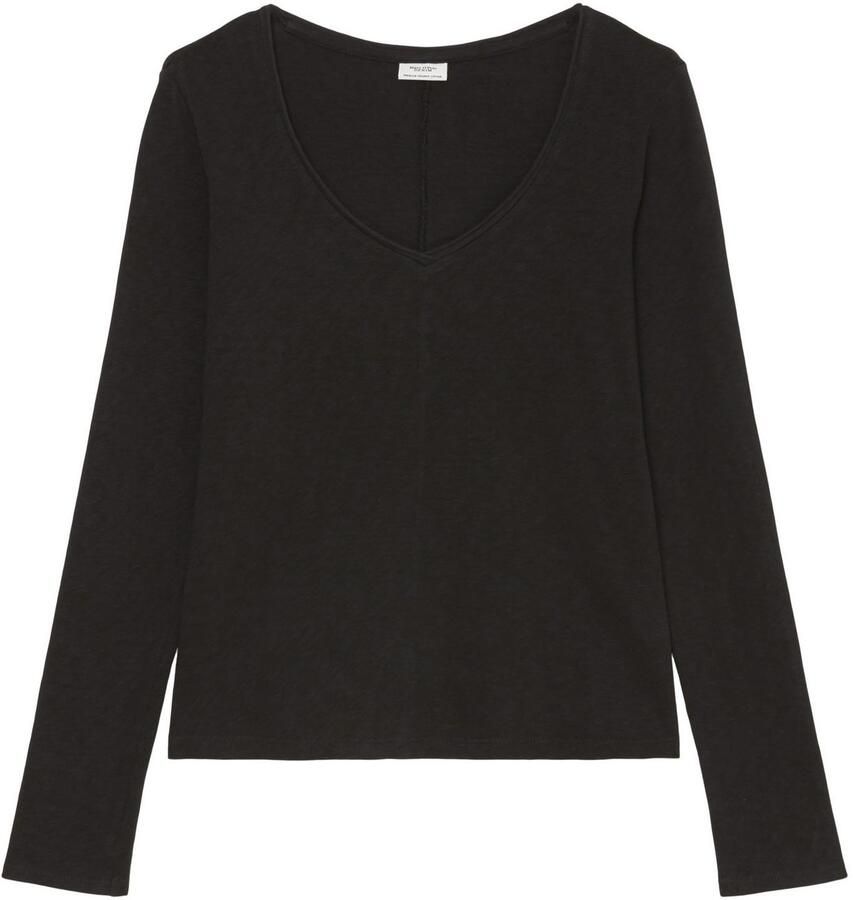 Marc O'Polo DENIM Shirt met lange mouwen met rolrand langs de v-hals - Foto 2