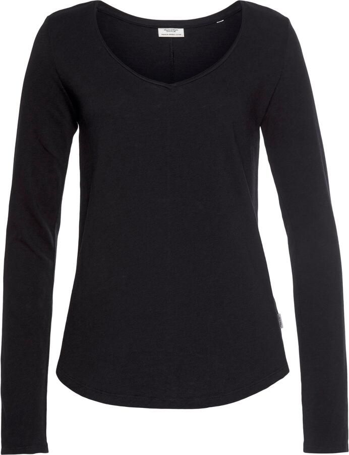 Marc O'Polo DENIM Shirt met lange mouwen met rolrand langs de v-hals