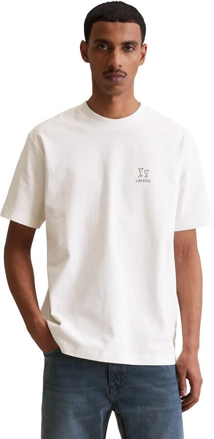 Marc O'Polo DENIM T-shirt Ronde hals relaxed fit contrasterende print - Foto 4