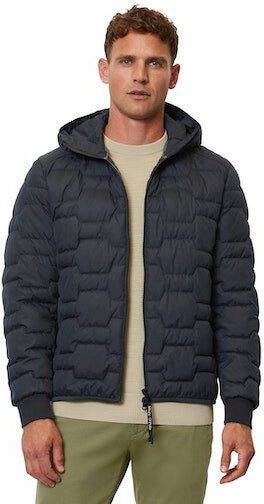 Marc O'Polo quilted gewatteerde jas van gerecycled polyester dark navy
