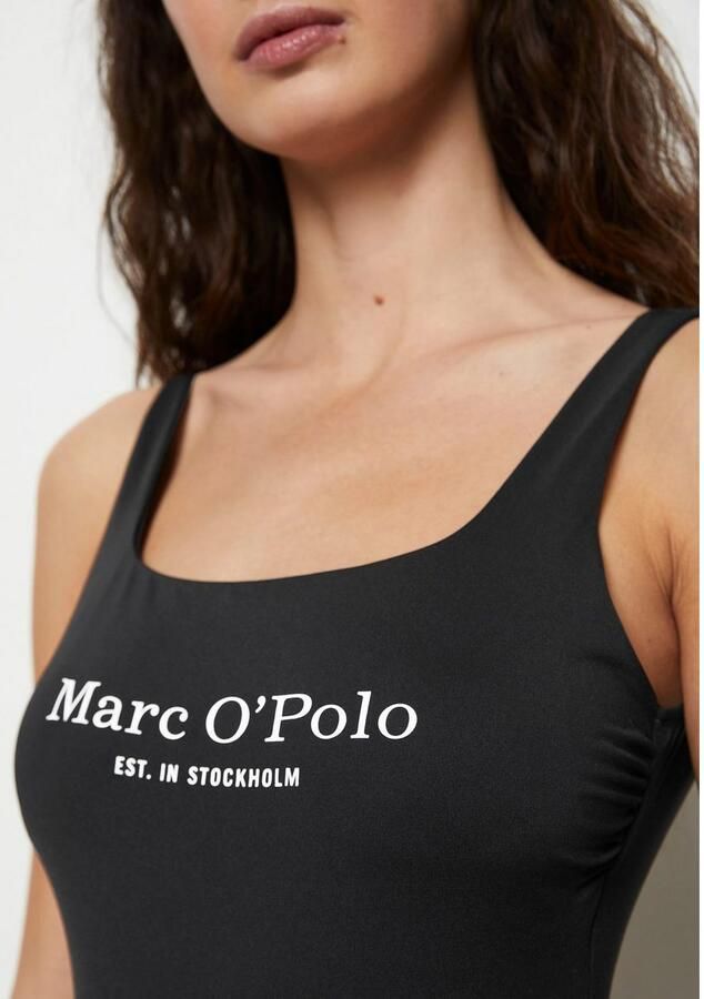Marc O'Polo Badpak Essentials sneldrogend diepe ruguitsnijding logo-belettering - Foto 3
