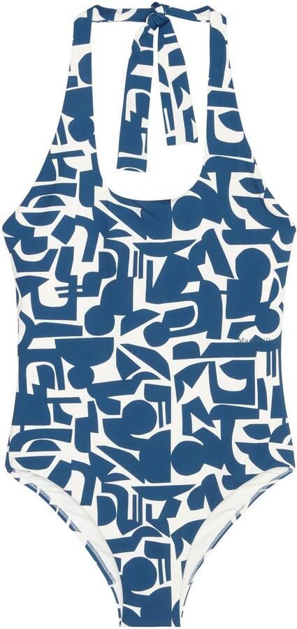 Marc O'Polo Badpak Geo Print Neckholder sneldrogend diepe ruguitsnijding - Foto 3