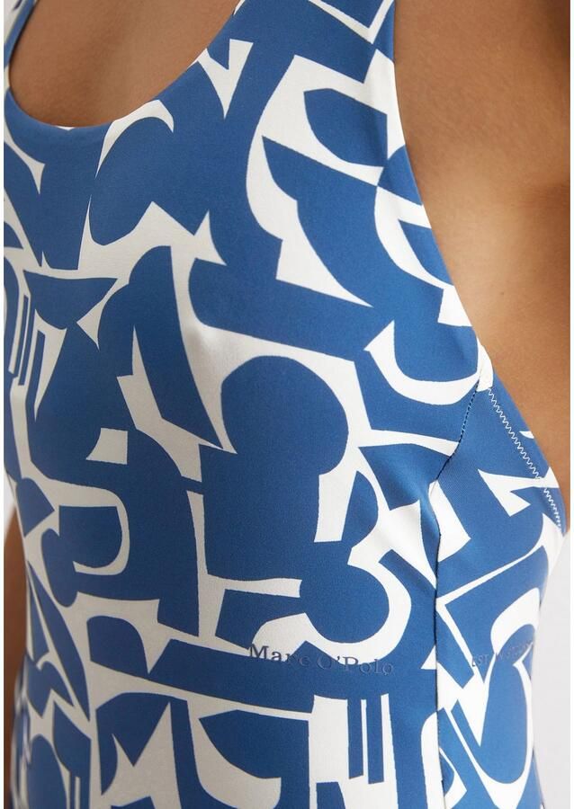 Marc O'Polo Badpak Geo Print Neckholder sneldrogend diepe ruguitsnijding