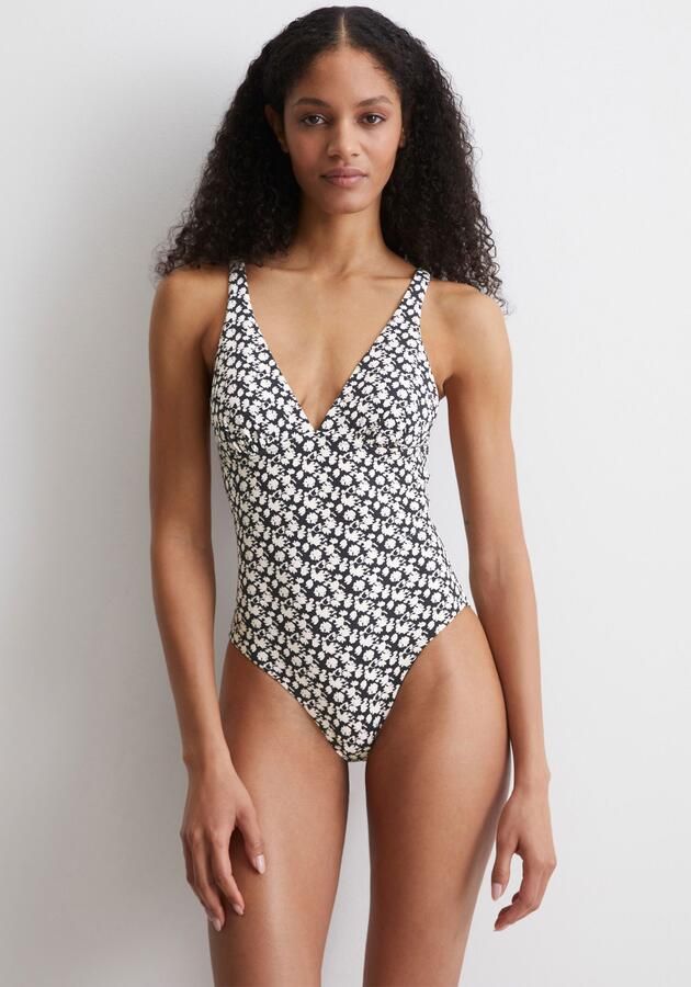 Marc O'Polo Badpak Millefleur diepe v-hals uitneembare cups dubbellaags - Foto 4