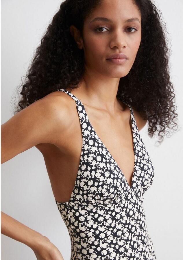 Marc O'Polo Badpak Millefleur diepe v-hals uitneembare cups dubbellaags