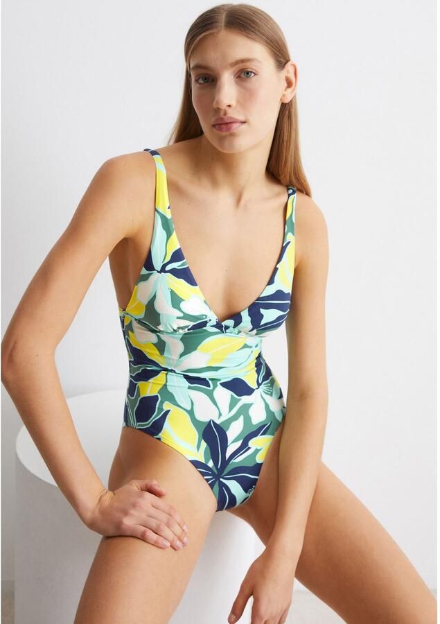 Marc O'Polo Badpak Multi Floral Triangle-cups bloe patroon uitneembare soft-cups - Foto 2