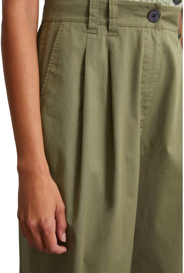 Marc O'Polo Bandplooibroek wijd van twill allrounder