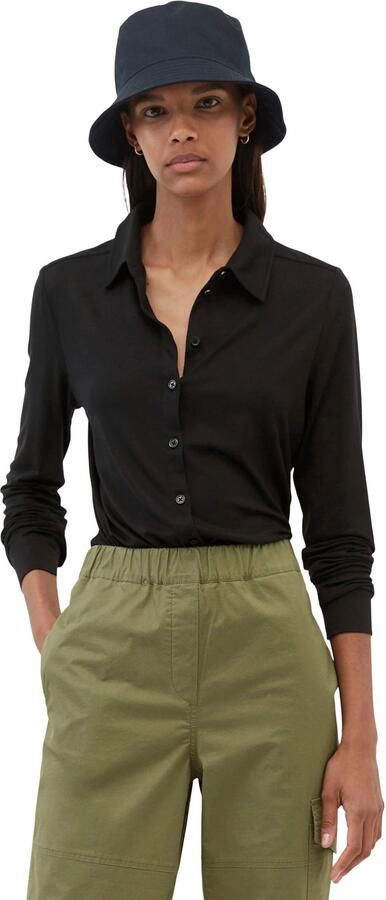 Marc O'Polo Overhemdblouse van viscosemix met platte kraag - Foto 6