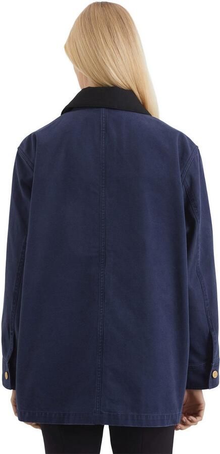 Marc O'Polo Relaxed fit canvas jack van puur katoen in worker-stijl met afneembare kraag - Foto 3