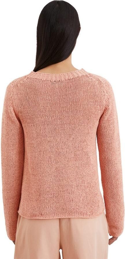 Marc O'Polo Slim fit gebreide pullover van katoenmix met geribde boothals - Foto 3