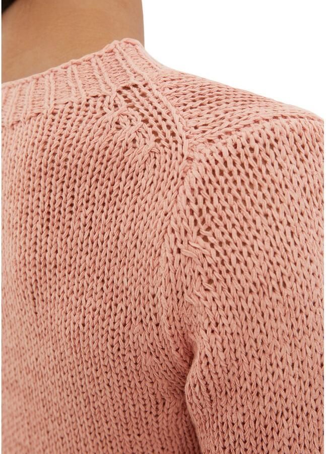Marc O'Polo Slim fit gebreide pullover van katoenmix met geribde boothals - Foto 2