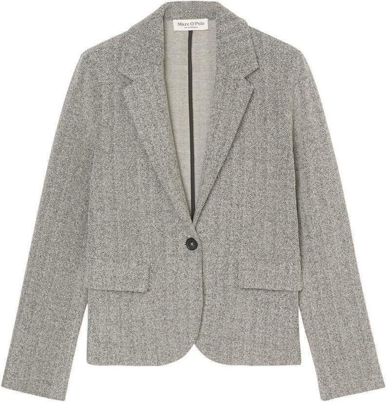 Marc O'Polo Regular fit jersey blazer met visgraatmotief