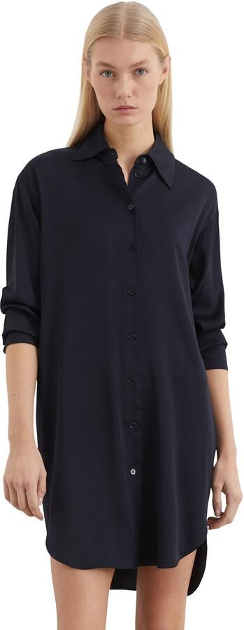 Marc O'Polo Jurk met overhemdkraag afgeronde zoom met verlengd achterpand en hoge zijsplitten - Foto 4