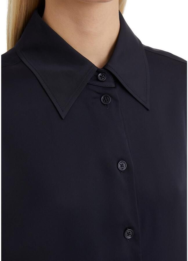 Marc O'Polo Jurk met overhemdkraag afgeronde zoom met verlengd achterpand en hoge zijsplitten