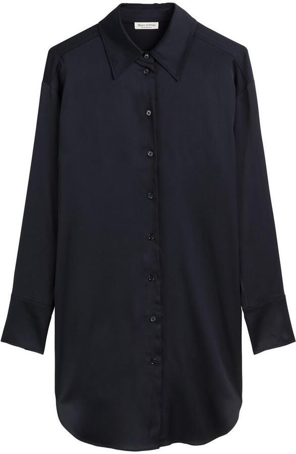 Marc O'Polo Jurk met overhemdkraag afgeronde zoom met verlengd achterpand en hoge zijsplitten - Foto 2