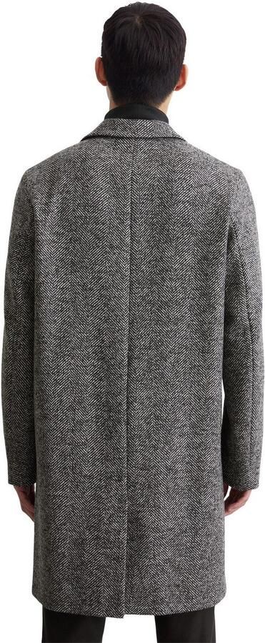 Marc O'Polo Regular fit lange wollen jas van hoogwaardige scheerwolmix met visgraatmotief - Foto 7
