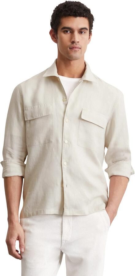 Marc O'Polo Regular fit linnen overhemd met klepzakken - Foto 4