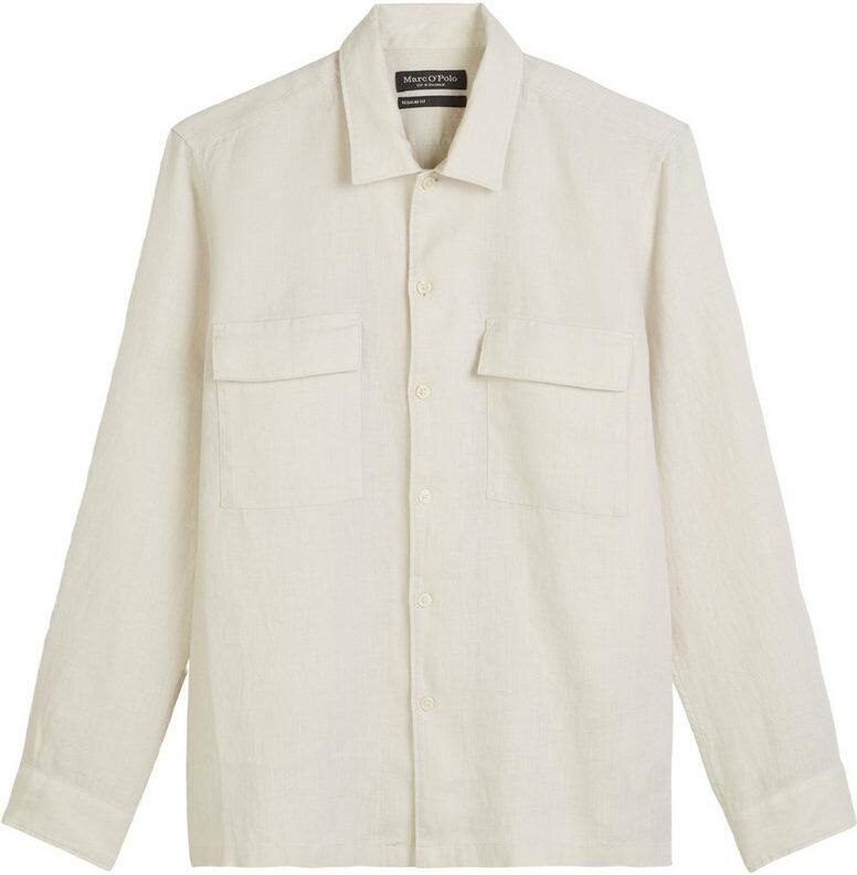 Marc O'Polo Regular fit linnen overhemd met klepzakken
