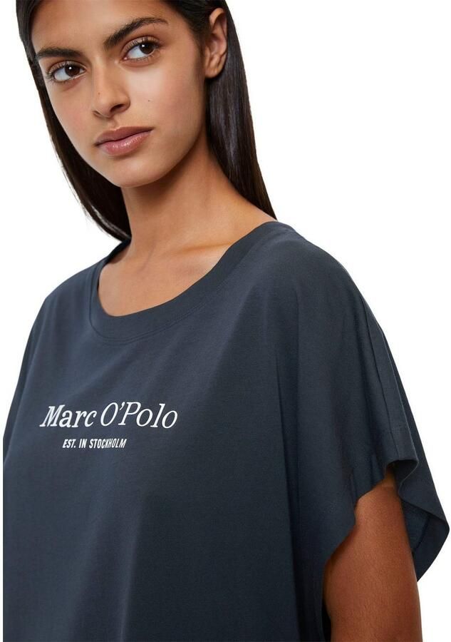 Marc O'Polo Nachthemd Mix & Match Cotton-Woven met overhangende schouders en merklogo op de borst - Foto 2