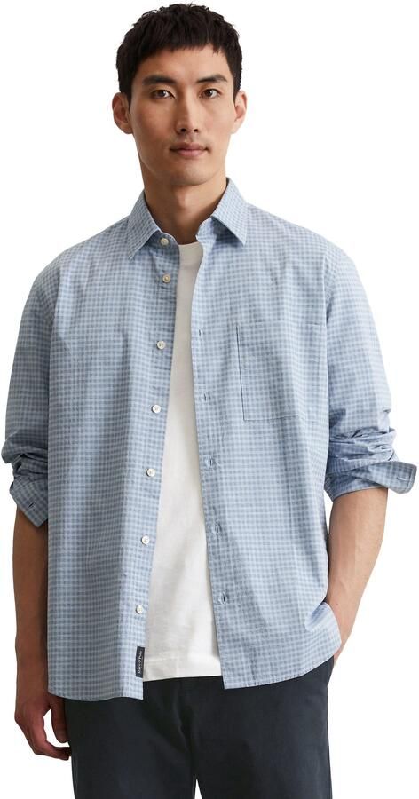 Marc O'Polo Overhemd met lange mouwen klein geruit zomers licht - Foto 5