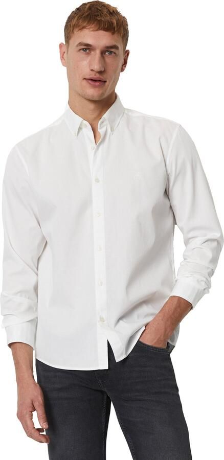 Marc O'Polo Overhemd met lange mouwen regular fit van bio-katoen button-down kraag met structuur - Foto 7