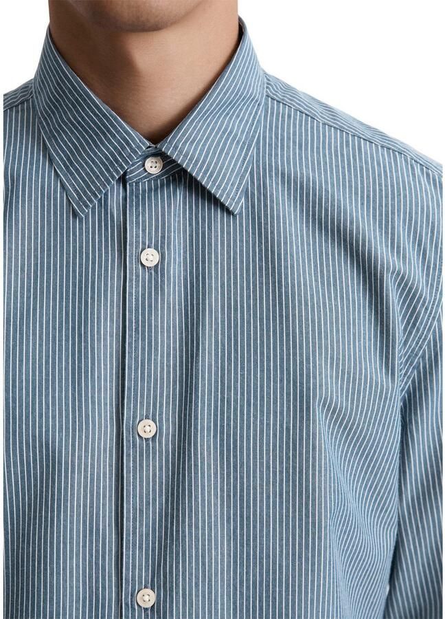 Marc O'Polo Overhemd met lange mouwen Shaped fit met garengeverfd streepjespatroon kentkraag - Foto 2