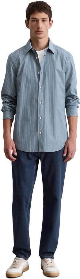 Marc O'Polo Overhemd met lange mouwen Shaped fit met garengeverfd streepjespatroon kentkraag - Foto 4