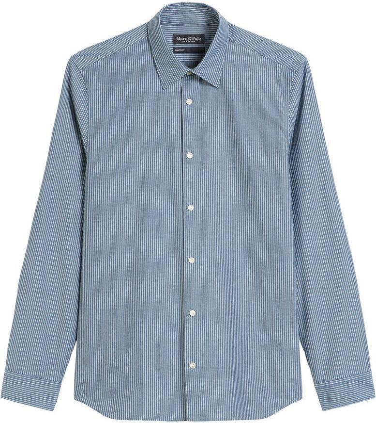 Marc O'Polo Overhemd met lange mouwen Shaped fit met garengeverfd streepjespatroon kentkraag