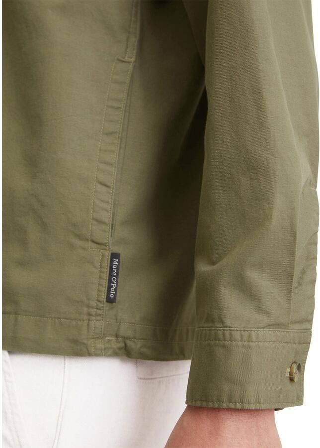 Marc O'Polo Loose fit overshirt van een mix van katoen en linnen - Foto 5