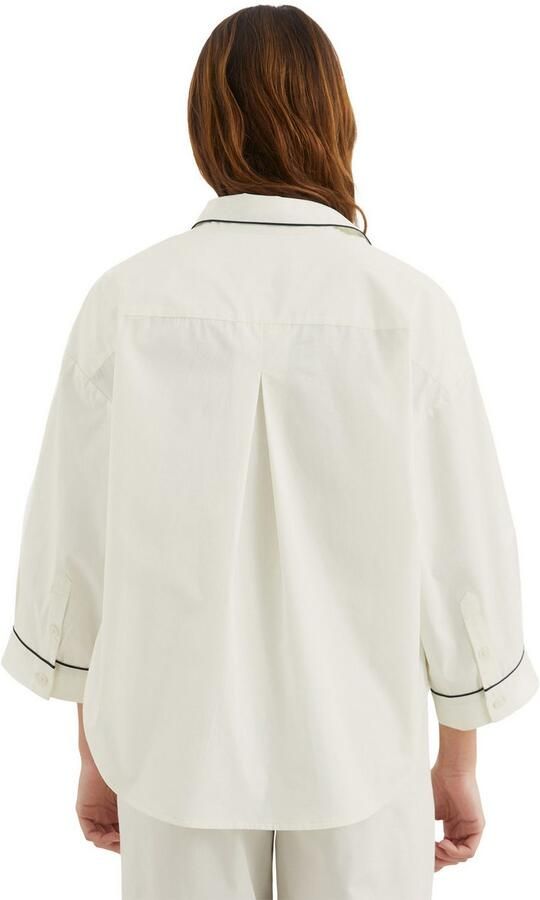 Marc O'Polo Oversized shirt Mix & Match Poplin contrasterende biezen knopen kraag 3 4-mouw - Foto 4