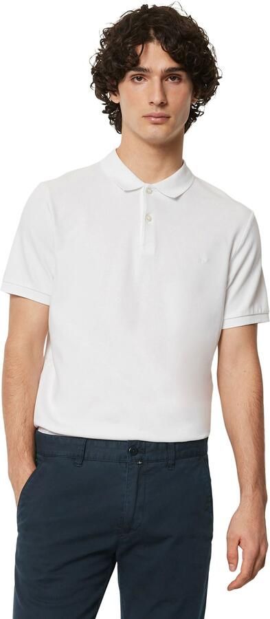 Marc O'Polo Short sleeve polo shirt in piqué fabric Wit Heren - Foto 8