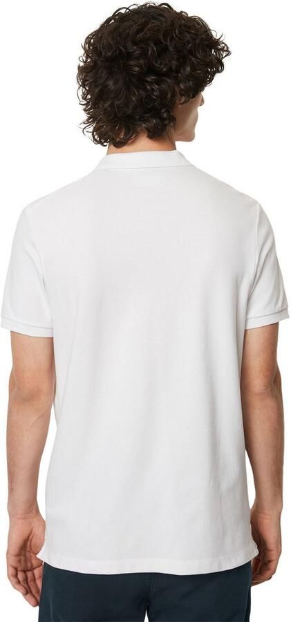 Marc O'Polo Short sleeve polo shirt in piqué fabric Wit Heren - Foto 7