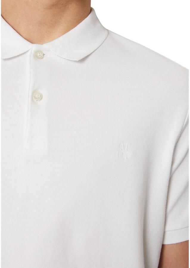 Marc O'Polo Short sleeve polo shirt in piqué fabric Wit Heren - Foto 4