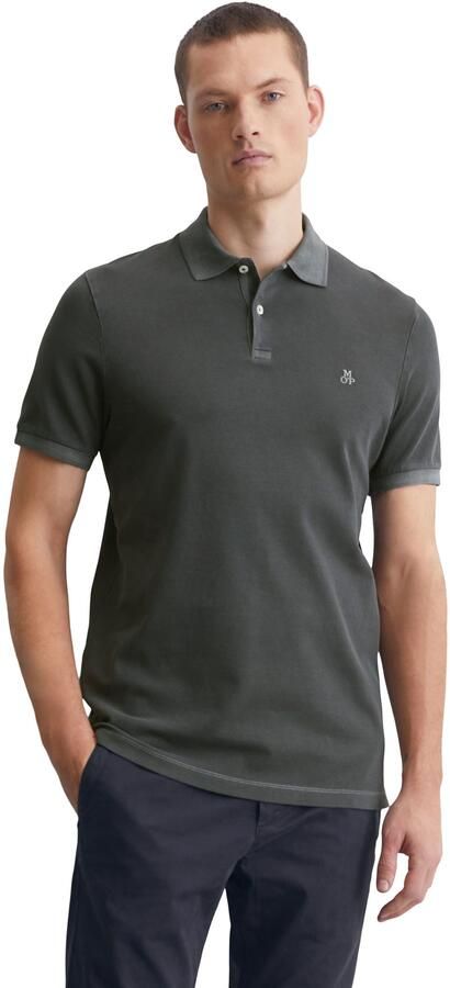 Marc O'Polo Short sleeve polo shirt in piqué fabric Grijs Heren - Foto 7