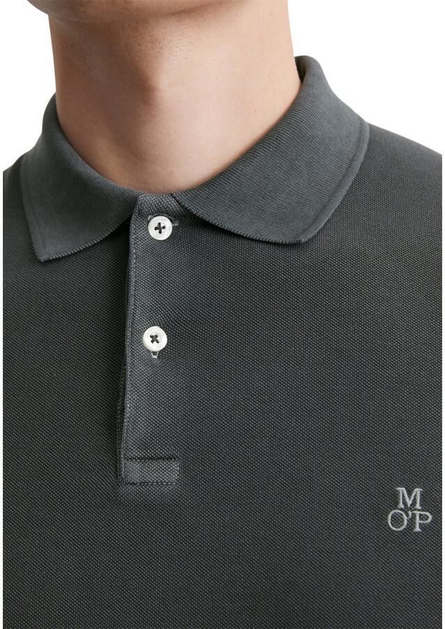 Marc O'Polo Short sleeve polo shirt in piqué fabric Grijs Heren - Foto 3