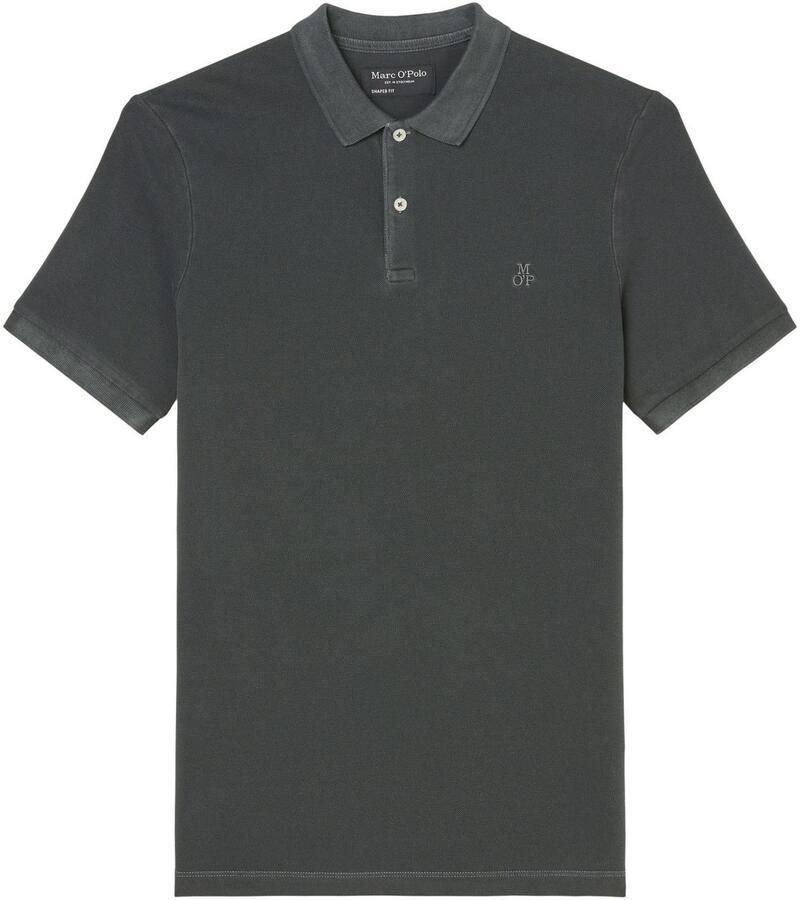 Marc O'Polo Short sleeve polo shirt in piqué fabric Grijs Heren