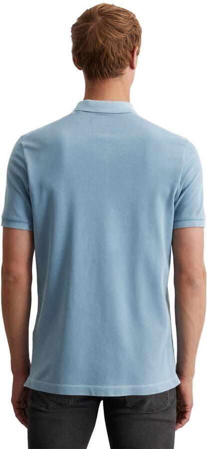Marc O'Polo Short sleeve polo shirt in piqué fabric Blauw Heren - Foto 3