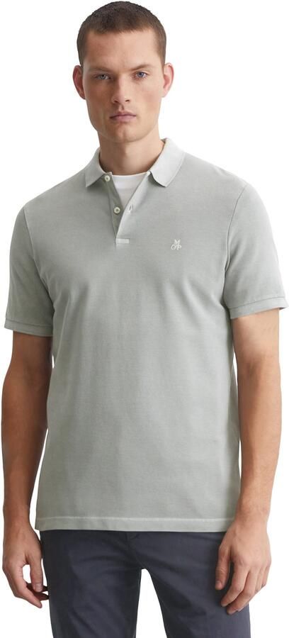 Marc O'Polo Short sleeve polo shirt in piqué fabric Grijs Heren - Foto 8