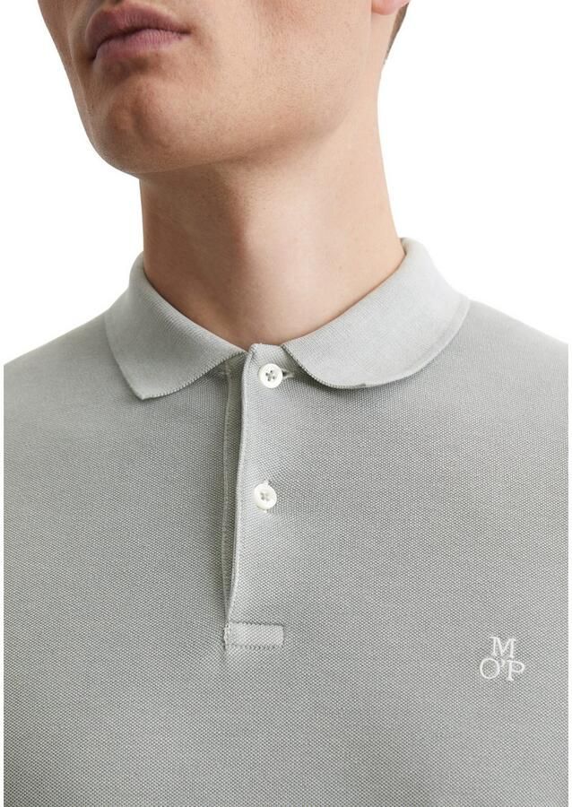 Marc O'Polo Short sleeve polo shirt in piqué fabric Grijs Heren - Foto 4