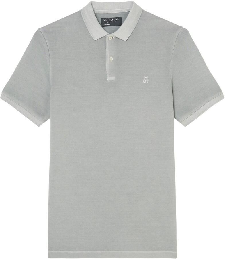 Marc O'Polo Short sleeve polo shirt in piqué fabric Grijs Heren - Foto 3