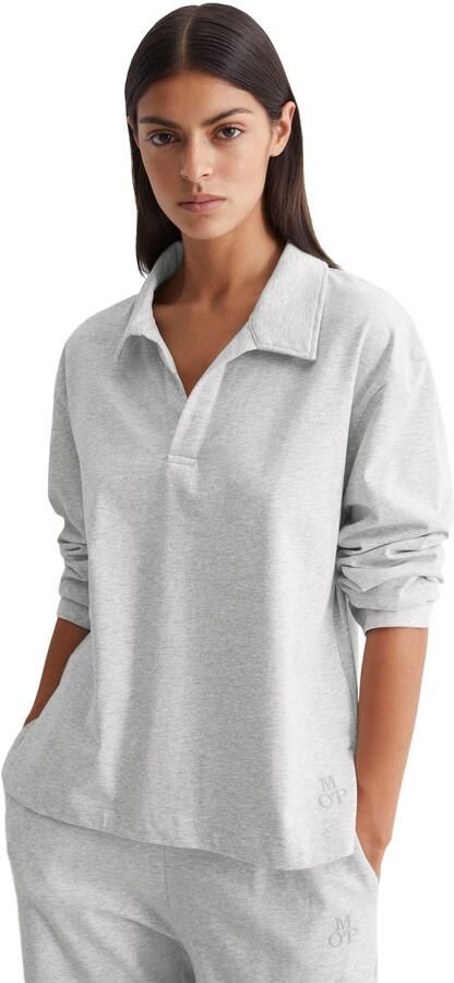 Marc O'Polo Poloshirt met lange mouwen Heavy Jersey-Woven - Foto 5