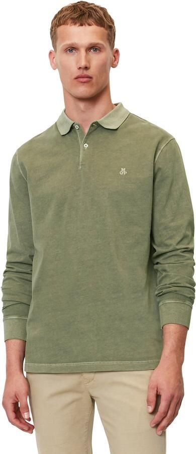 Marc O'Polo Poloshirt met lange mouwen in washed-look - Foto 4
