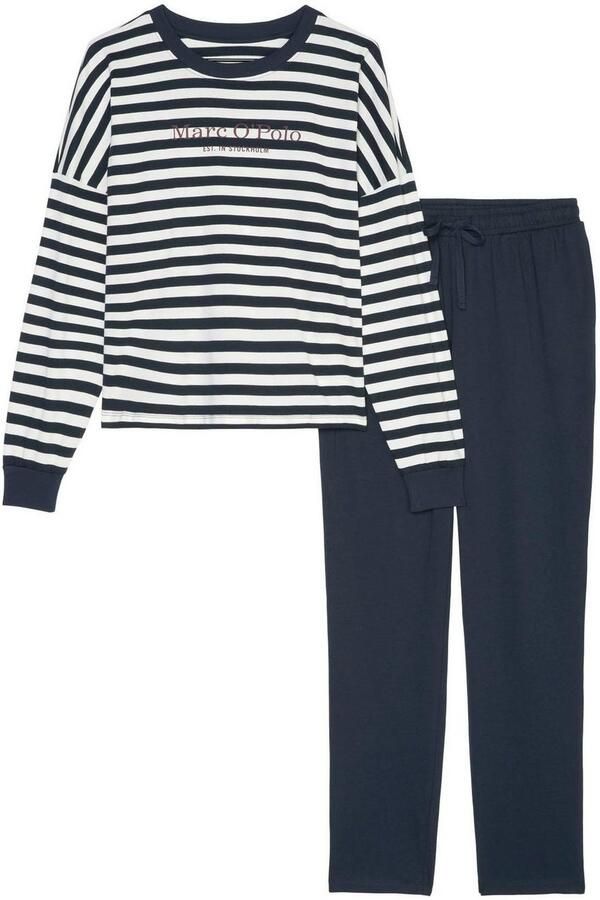 Marc O'Polo Pyjama Mix & Match Cotton-Woven met een logo-opschrift op borsthoogte (set 2-delig) - Foto 2