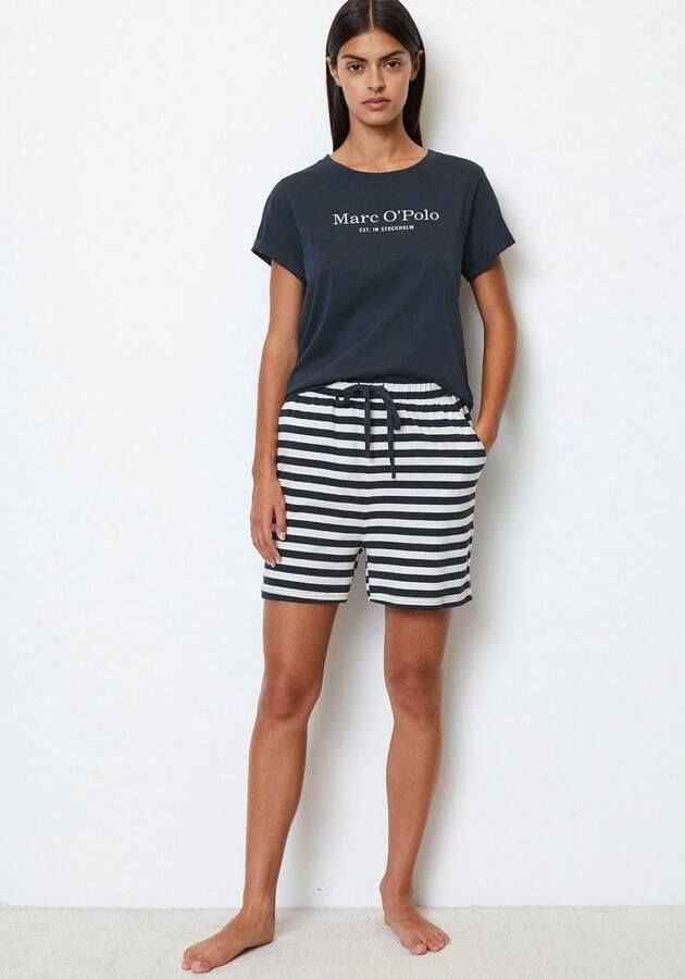 Marc O'Polo Pyjama Mix & Match Cotton-Woven met groot merklogo op de borst (set 2-delig) - Foto 4