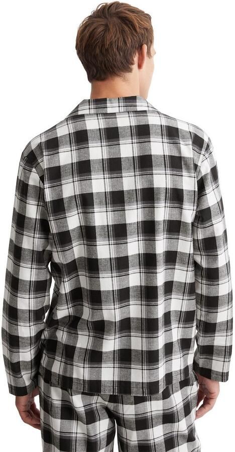 Marc O'Polo Pyjama top Homey flanel Knoopsluiting lange mouw geruit logoborduurwerk flanel - Foto 3