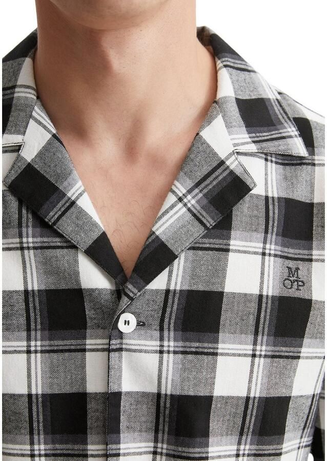 Marc O'Polo Pyjama top Homey flanel Knoopsluiting lange mouw geruit logoborduurwerk flanel - Foto 2