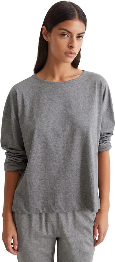 Marc O'Polo Pyjama top Mix & Match Cotton-Woven Ronde hals zijsplitten lange mouwen katoen - Foto 5